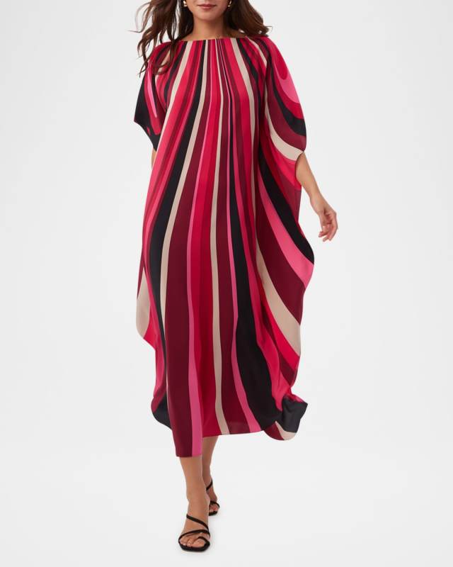 Jalani Striped Bateau-Neck Maxi Caftan